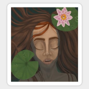 Lotus flower girl - meditation Sticker